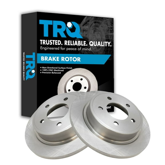 TRQ Rear Brake Rotors Set Solid Fits Select 2004-2008 Chrysler Pacifica