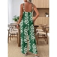 thumbnail image 3 of DOKOTOO Women Jumpsuits Boho Wide Leg Overalls Jumpsuits Summer Printed Jumpsuits Vacation Green XL US16-18, 3 of 10