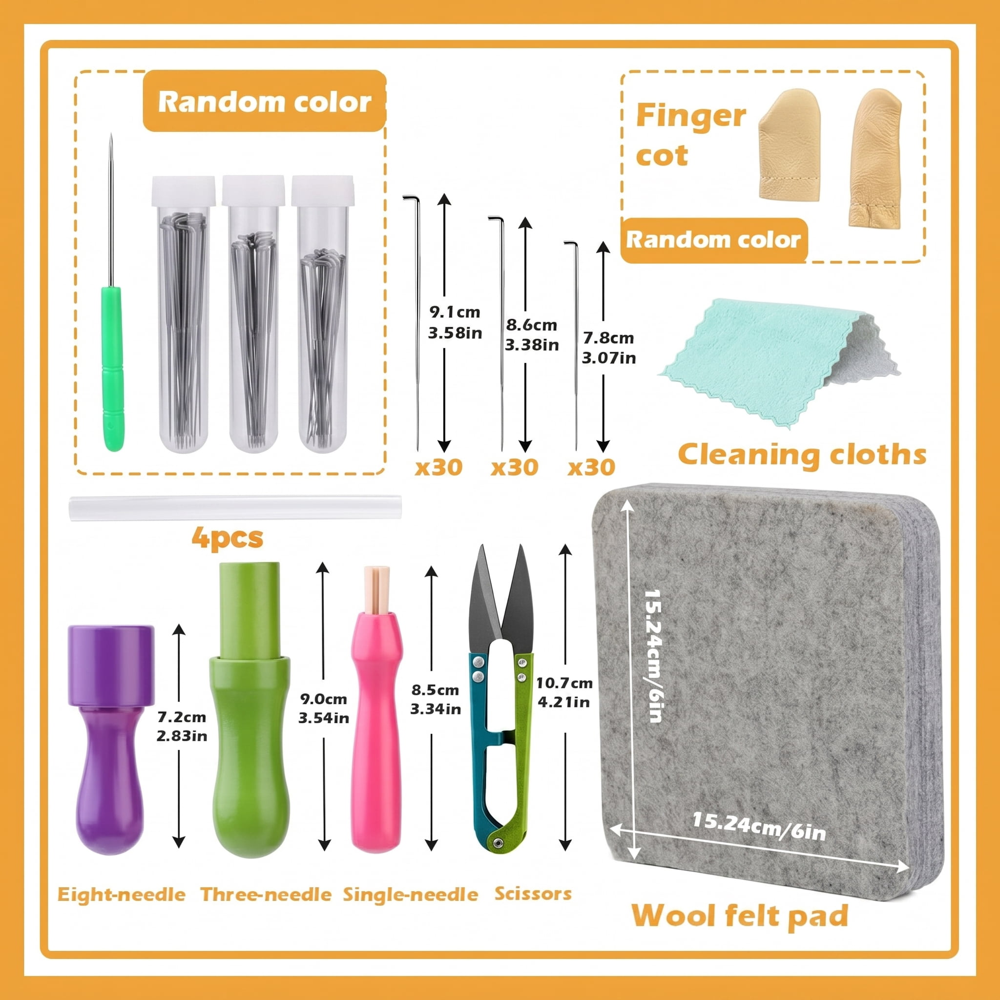 99 Pcs Needle Felting Kit, Wool Felting Needles 3 Sizes with Felting Pad for DIY Craft