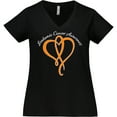thumbnail image 3 of Inktastic Leukemia Awareness with Orange Ribbon Heart Women's Plus Size V-Neck T-Shirt, 3 of 5