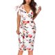 thumbnail image 2 of Vestidos fruncidos de cóctel de manga corta con volantes y cuello en V sólidos sexy para mujer Fridja  bnh5807, 2 of 8