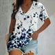 thumbnail image 2 of Blusa de manga corta con cuello en V informal para mujer a la moda, camisetas de verano Fridja  ghk6556, 2 of 5