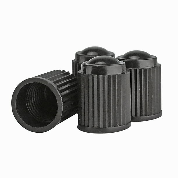 KEX Set of 4 Black Valve Stem Caps for All American Schrader Type Valve