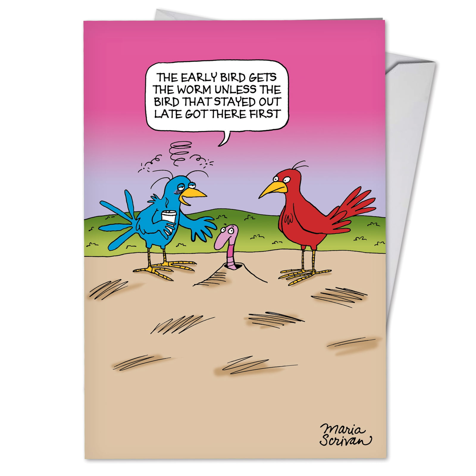 NobleWorks - C4015BDG Funny Birthday Greeting Card 'Early Bird' with ...