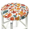 thumbnail image 3 of Goofa Colorful Maple Leaves Printed Stool Covers Round, Waterproof Round Bar Stool Covers Anti-Slip Round Bar Stool Seat Cover with Elastic Bands Durable-14 inch, 3 of 7