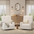 thumbnail image 5 of Nursery Recliner Chair, 360° Swivel Rocking Glider Chair for Adults with Adjustable Backrest & Footrest, Cozy Linen Upholstered Armchair for Living Rooms, Bedrooms, Apartments, Beige, 5 of 9