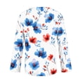thumbnail image 5 of Homenesgenics Fall Tops for Women Long Sleeves Women's Fashion Casual Printed Button-Up Blouse T-Shirt Blouse Red XL, 5 of 5