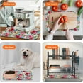 thumbnail image 5 of Kitchen Countertop Dish Drying Mat,Fast Absorbent Drying Mat,Non-slip and Quick Dry Coffee Mat,Coffee bar Accessories Fit Under Coffee Maker Espresso Machine(White Pioneer Flower ,16"x24"), 5 of 6
