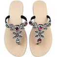 thumbnail image 1 of Sandalias con diamantes de imitación Sandalias planas para mujer Sandalias con pedrería Flip Flop, 1 of 1