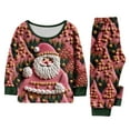 thumbnail image 5 of Family Christmas Pajamas Matching Set Ugly Christmas Sweater Crewneck Long Sleeve Knitted Santa Clause Sweater for Women Man Couples Flannel, 5 of 5