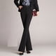 thumbnail image 4 of Pantalones rectos de cintura alta para mujer: cintura elástica, pantalones acampanados con bolsillos, 4 of 7