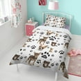 thumbnail image 4 of Chihuahua and Footprints Duvet Cover and Pillowcase Set for Single Bedding, Bedroom Accessories for Kids Teens, 4 of 5