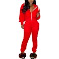 thumbnail image 1 of Innerwin Survêtements à Fermeture Éclair Ensemble de Jogging pour Femmes Course Taille Élastique Décontracté Deux Pièces 1*...*Rouge m, 1 of 6
