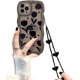 thumbnail image 3 of Funda para iPhone 11 con cadena de dijes, diseño floral, funda protectora transparente mate para teléfono con pulsera de corazón de amor a prueba de golpes para iPhone 11 de 6,1 pulgadas, 3 of 5