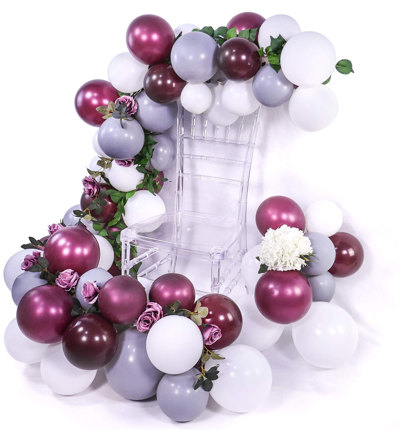 White Balloons, PartyWoo Gray and White Balloons 70 pcs 12 In Gray Balloons