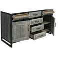 thumbnail image 2 of Infurniture WK8860-G-AP TOP 60 in. Rustic Solid Fir Double Sink Iron Frame Vanity in Grey with Arctic Pearl Quartz Top, 2 of 5