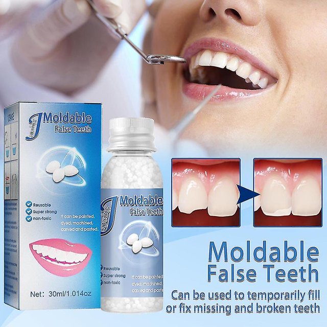 Diente de reparación temporal de dientes moldeable de gel sólido adhesivo de dientes falsos maquillaje Afortunado Sencillez