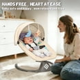 thumbnail image 3 of Electric Baby Swing, Caveen Infant Swing Rocker with Remote Control, 5 Sway Speeds, Bluetooth Music, Grey, 3 of 8