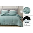 thumbnail image 5 of Chezmoi Collection Nora 3-Piece Aqua Ruffled Edge Trim Microfiber Comforter Set, Queen Size, 5 of 9