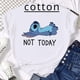 thumbnail image 2 of Camiseta divertida de Stitch Not Today para mujer, ropa de verano con dibujos animados Y2k Stitch, camiseta informal, camisetas de moda para mujer, 2 of 5