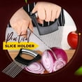 thumbnail image 4 of VALINK Food Slice Assistant Stainless Steel Onion Fork Holder Kitchen Vegetable Slicing Auxiliary Tool Onion Holder Cutter, 4 of 6