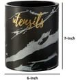 thumbnail image 5 of Benzara Utensil Jar with Ceramic Frame and Cursive Writing, Black, 5 of 5