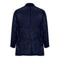 thumbnail image 5 of XFLWAM Women's Sequin Cardigan Long Sleeve Open Front Jacket Casual Party Cocktail Outerwear Coat Navy Blue M, 5 of 6