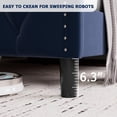 thumbnail image 4 of Soft fabric Upholstered Platform Bed Frame Full Size - Wingback Headboard, 4 Storage Drawers, Button Tufted, Wooden Slats, Charging Station, No Box Spring Needed, Easy Assembly - Navy Blue, 4 of 8