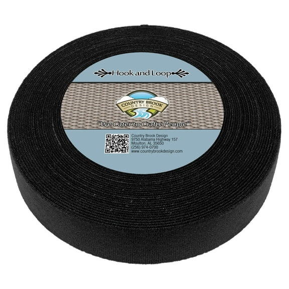 Country Brook Design® Black Double Sided Hook and Loop (2 inch, 5 yards)