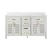 Martha Stewart Lakeside 60 in. Vanity from Lily Pond Collection in White Picket Fence finish