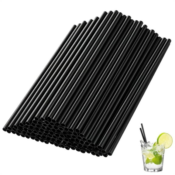 5 Inch Disposable Plastic Straws (Black) 1000 Pcs Straight Coffee Stirrers, Cocktail Swizzle Sticks for Birthday Wedding Party Supplies, Bulk Stir Sticks for Iced Cold Drinks HYG