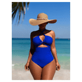 thumbnail image 5 of Royal Blue Halter Monokini Swimsuit for Women - Cutout One Piece Bathing Suit, Slimming Swimwear, Sexy Halter Neck Beachwear, Comfortable Quick-Dry Fabric, 5 of 6