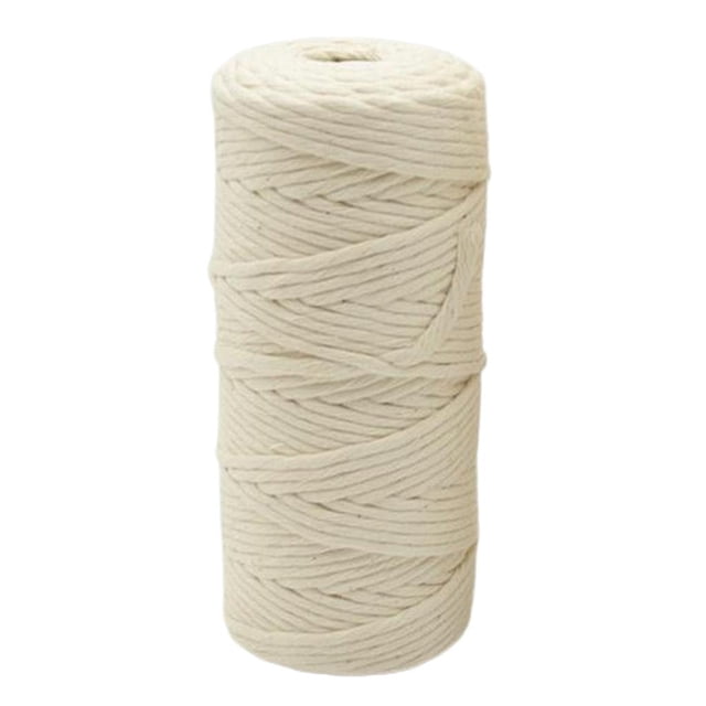 KLKCMS Macrame Cotton Cord String Cotton Rope Cord for DIY Crafts Knitting 3mm
