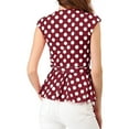 thumbnail image 4 of MODA NOVA Junior's V Neck Sleeveless Self Tie Wrap Front Dotted Top, 4 of 6