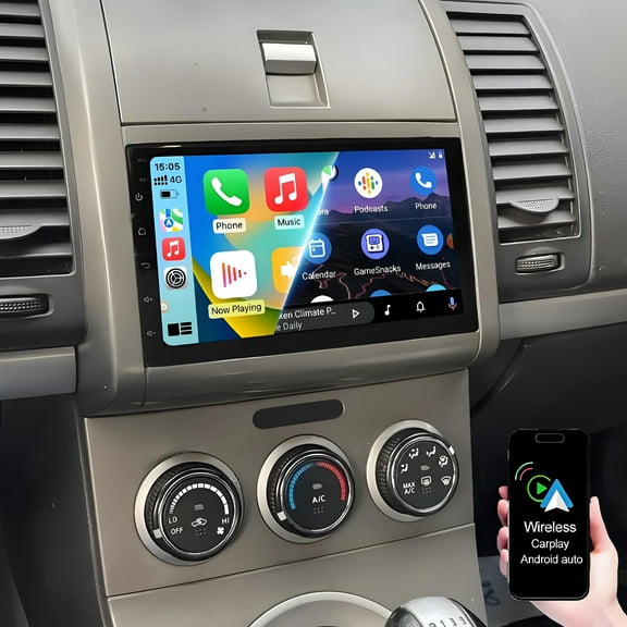 Eforcase Car Radio for Nissan Sentra 2007-2012, 7 inch Touch Screen Android Car Stereo - Wireless Carplay and Andorid Auto, WiFi, GPS, Split Screen, Multi-UI, SWC   Rear View Camera