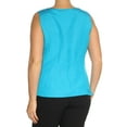 thumbnail image 2 of KASPER Womens Blue Eyelet Square Neck Sleeveless Top 14W Plus, 2 of 2
