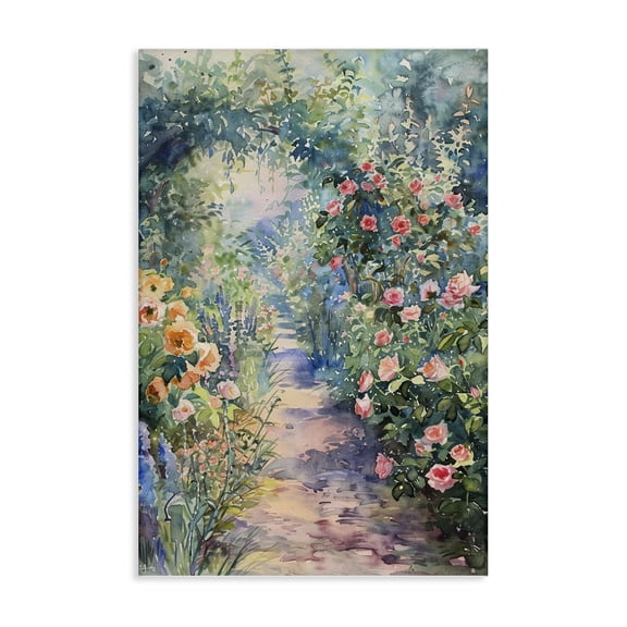 Stupell Industries Spring Garden Archway Landscape & Nature Painting Wrapped Canvas Art Print Wall Art, 16 x 24