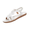 thumbnail image 2 of Women's Floral Sandals Open Toe Casual Summer Flats with Ankle Strap Low Heel Rubber Sole Dressy Beach Shoes, 2 of 5