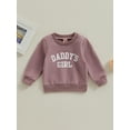 thumbnail image 3 of Infant Toddler Baby Girl Long Sleeve Shirts 6M 12M 18M 24M 3Y Daddys Girl Pullover Sweatshirt Tops Fall Outfit Casual Clothes, 3 of 9