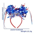 thumbnail image 6 of Patriotic Red White Blue Headband, Sparkly Tinsel & Star Hair Hoop for 4th of July Parties, 6 of 6