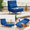 Blue, variant on Noelse Convertible Futon Sofa Bed, 3-in-1 Sleeper Chair Bed, Adjustable Backrest Recliner with Modern Linen Fabric for Living Room Bedroom Apartment Small Space, Yellow