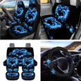 thumbnail image 7 of Qpednta 15Pcs Blue Dolphin Car Seat Covers Set with Steering Wheel Cover, Automotive Protector Set Includes Seat Belt Pads, Trash Bin, Cup Coasters, Vent Organizer, Universal Fits for Sedan Truck, 7 of 7