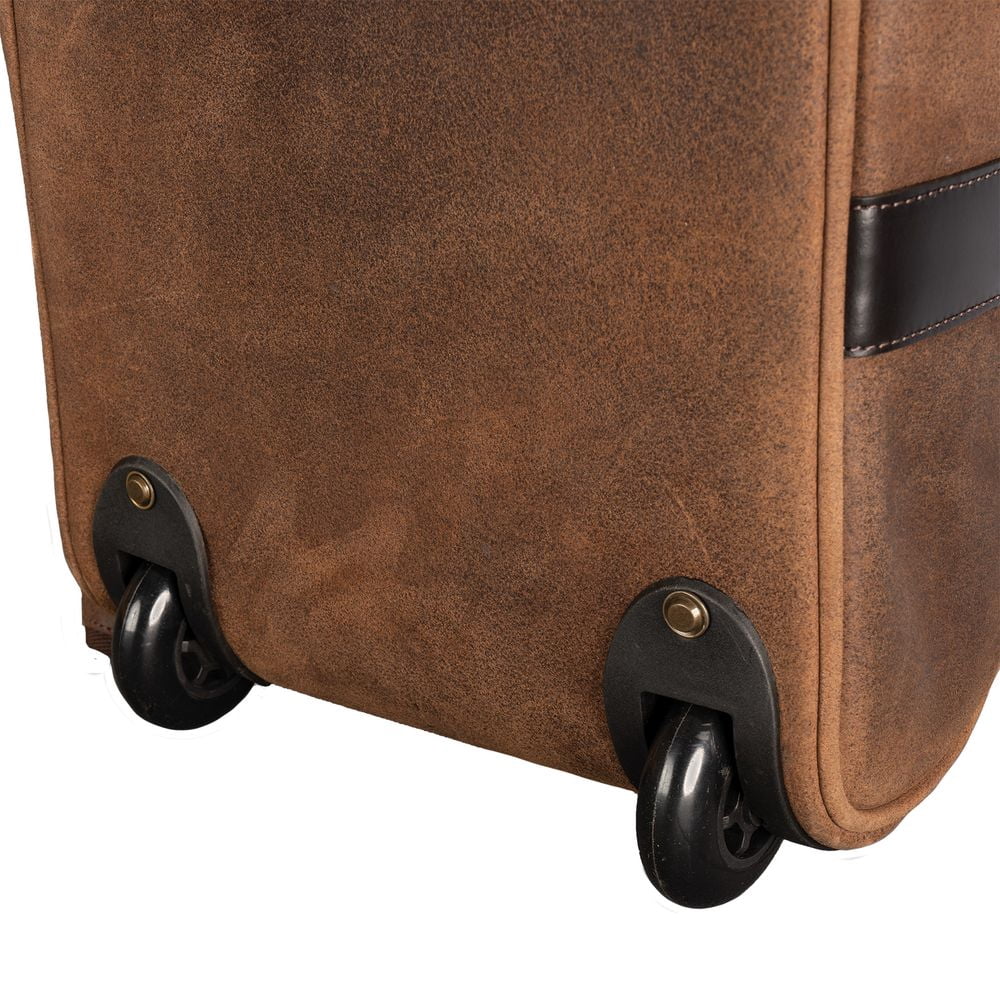 Schneiders Lexington Rolling Leather Duffle Bag | Spacious Storage | Color Brown