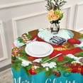 thumbnail image 5 of Coolnut Round Tablecloth 60", Merry Christmas Table Cover, Water Resistant Spill Proof Large Table Cover for Indoor & Outdoor Family Gathering Dinner, BBQ Christmas Decoration, 5 of 7