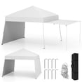 thumbnail image 1 of Gymax 14 X 9.2 FT Pop up Canopy Tent w/ 2 Convertible Sidewalls to Awning & Stakes White, 1 of 10