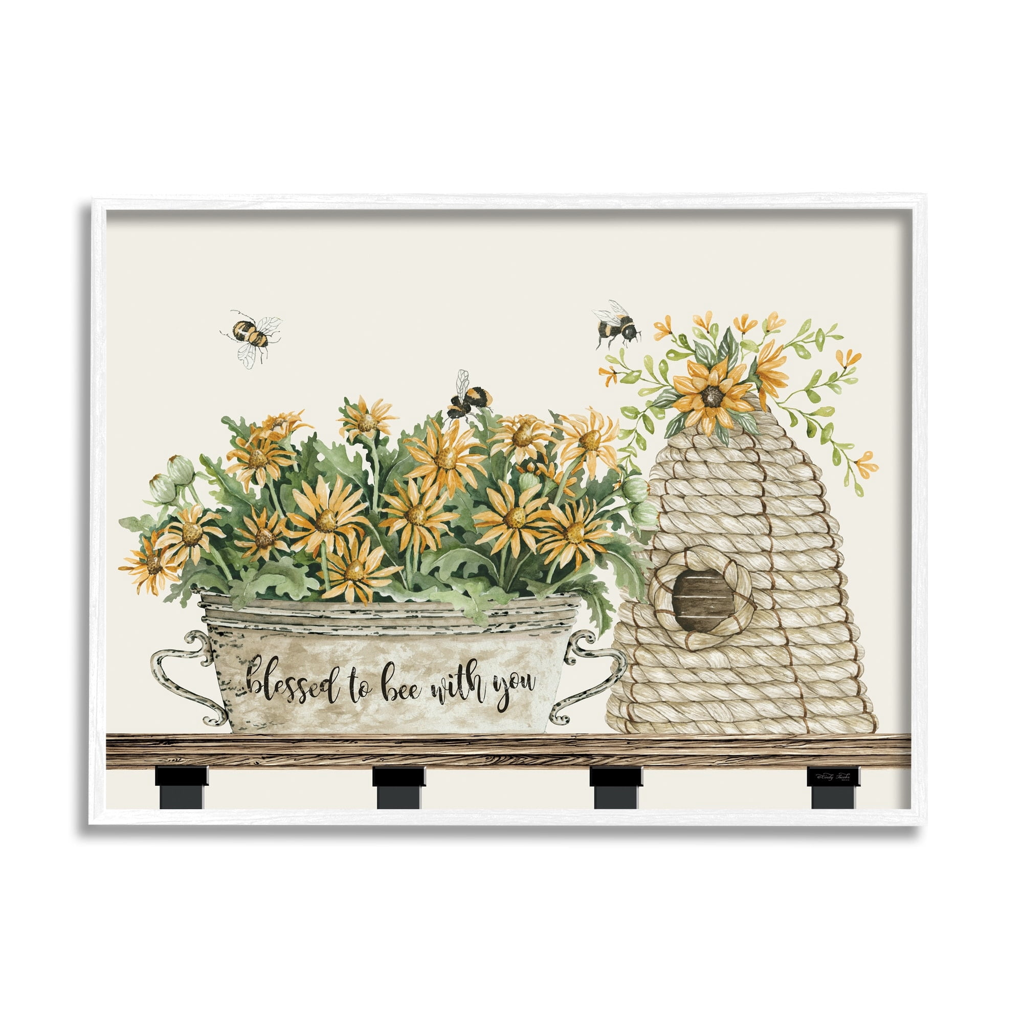 Stupell Industries Bee with You Indoor Insect Honey Flower Harvesting ,30 x 24, Design by Cindy Jacobs