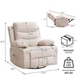 thumbnail image 2 of Ourlova Swivel Rocker Recliner Chair with Massage and Heat Oversized Reclining Sofa with 360° Swivel Side, 2 of 7