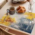 thumbnail image 3 of Vintage Yellow Firework Placemats Set of 12 Modern Abstract Rt Smear Place Mats Indoor Wipeable Table Mats Washable Cloth Dining Table Placemats for Kitchen Holiday Party Home Decor 13x19 Inch, 3 of 9