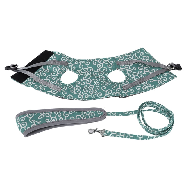 Chaleco con correa a prueba de fugas para mascotas, transpirable, para gatos y perros pequeños, color verde XS