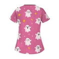 thumbnail image 3 of Nurse Shirts for Women, Classic Fit V-Neck Short Sleeve Scrub Top with 2 Pockets & Soft Fabric Stretch Printed Scrubs Medical Nursing Uniforms Wicking Healthcare Women V Neck Pink 3Xl, 3 of 5